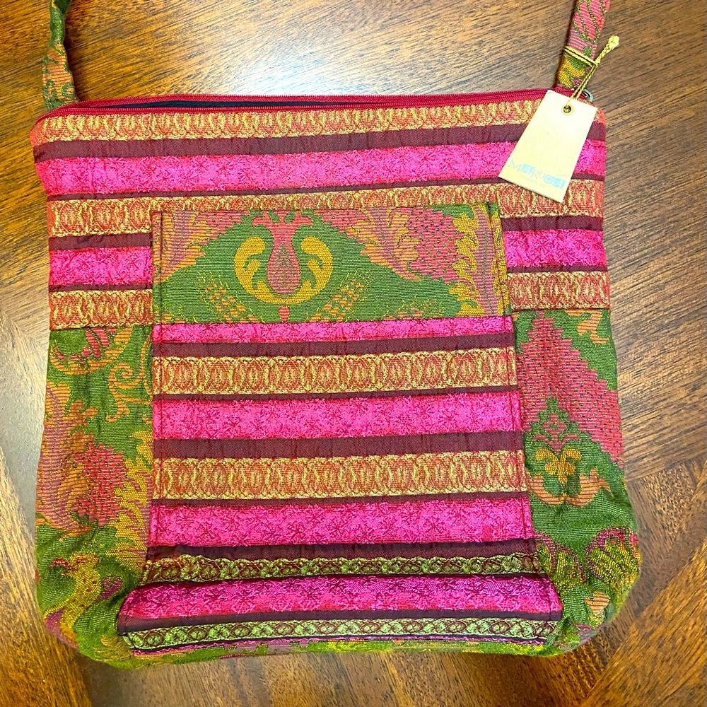 Pink Floral Cloth Shoulder Bag